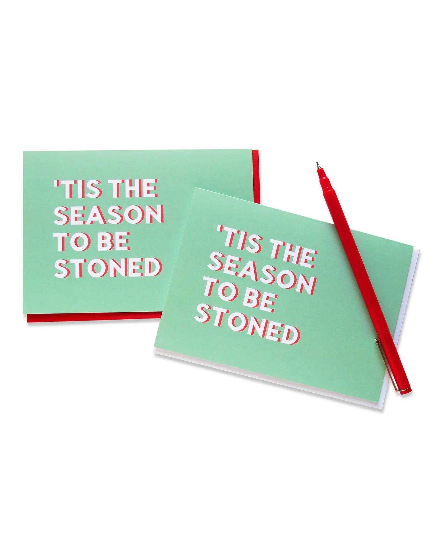 TIS THE SEASON TO BE STONED Cannabis Holiday Greeting Cards