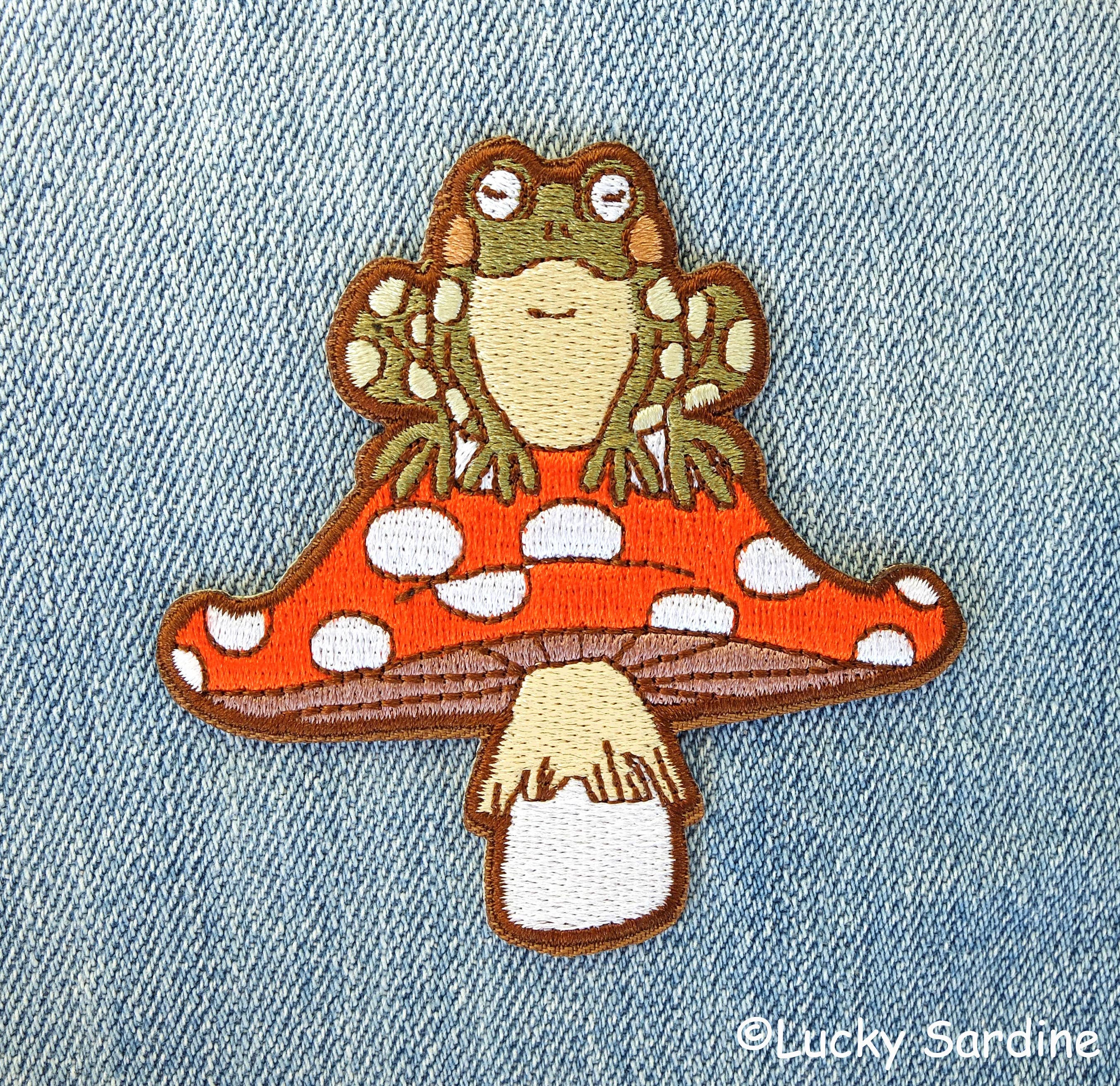 Toad Mushroom, Toadstool Embroidered Patch