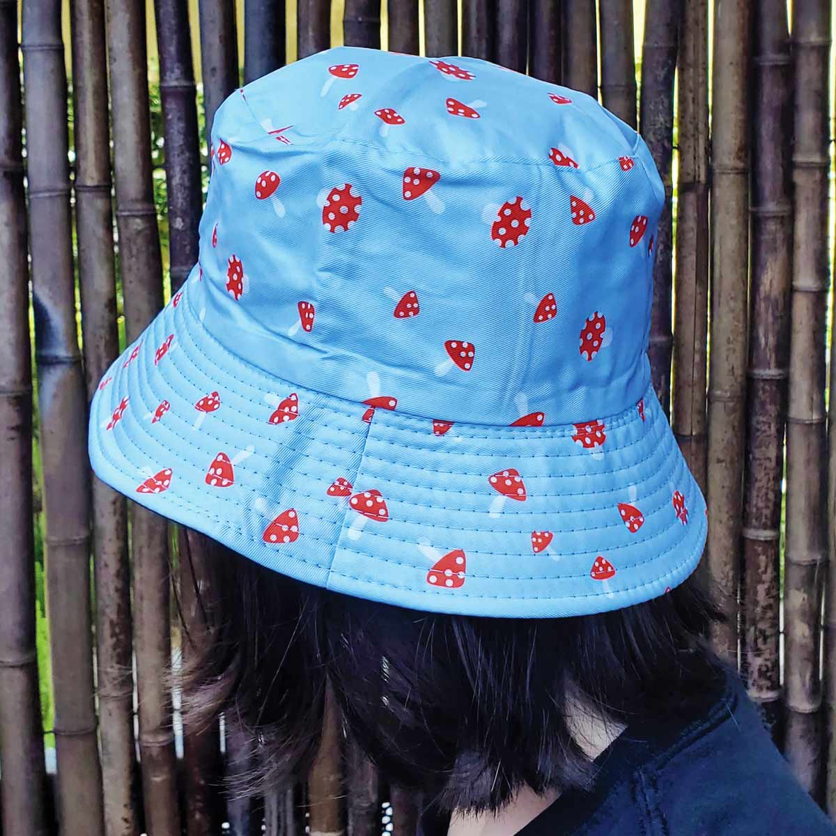 Toadstool Skies Print Bucket Hat