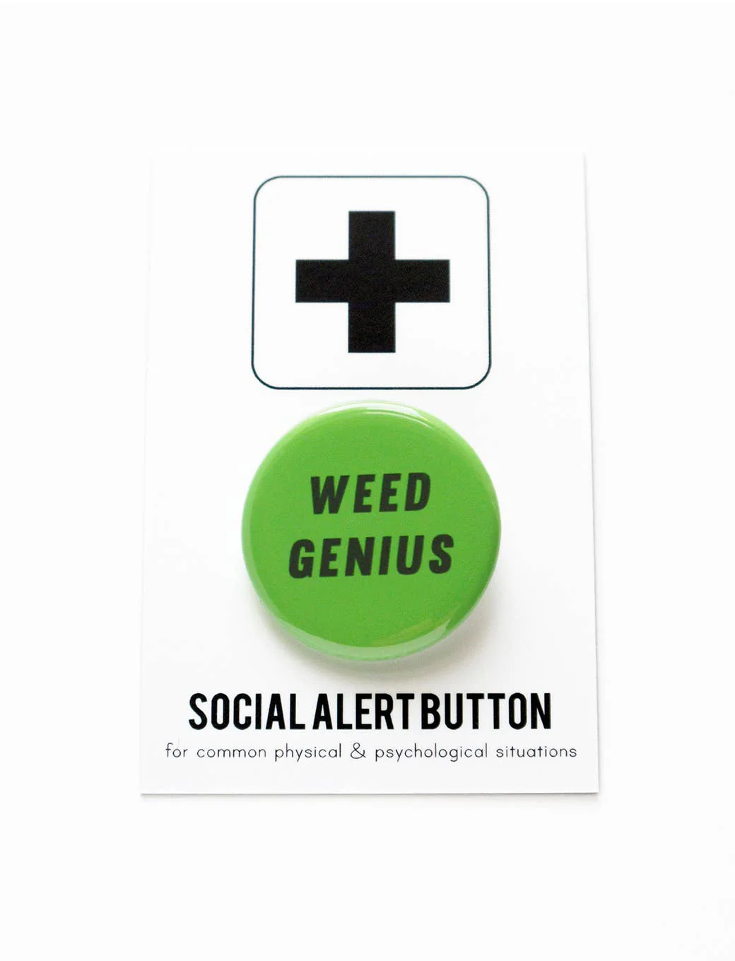 WEED GENIUS cannabis pinback button