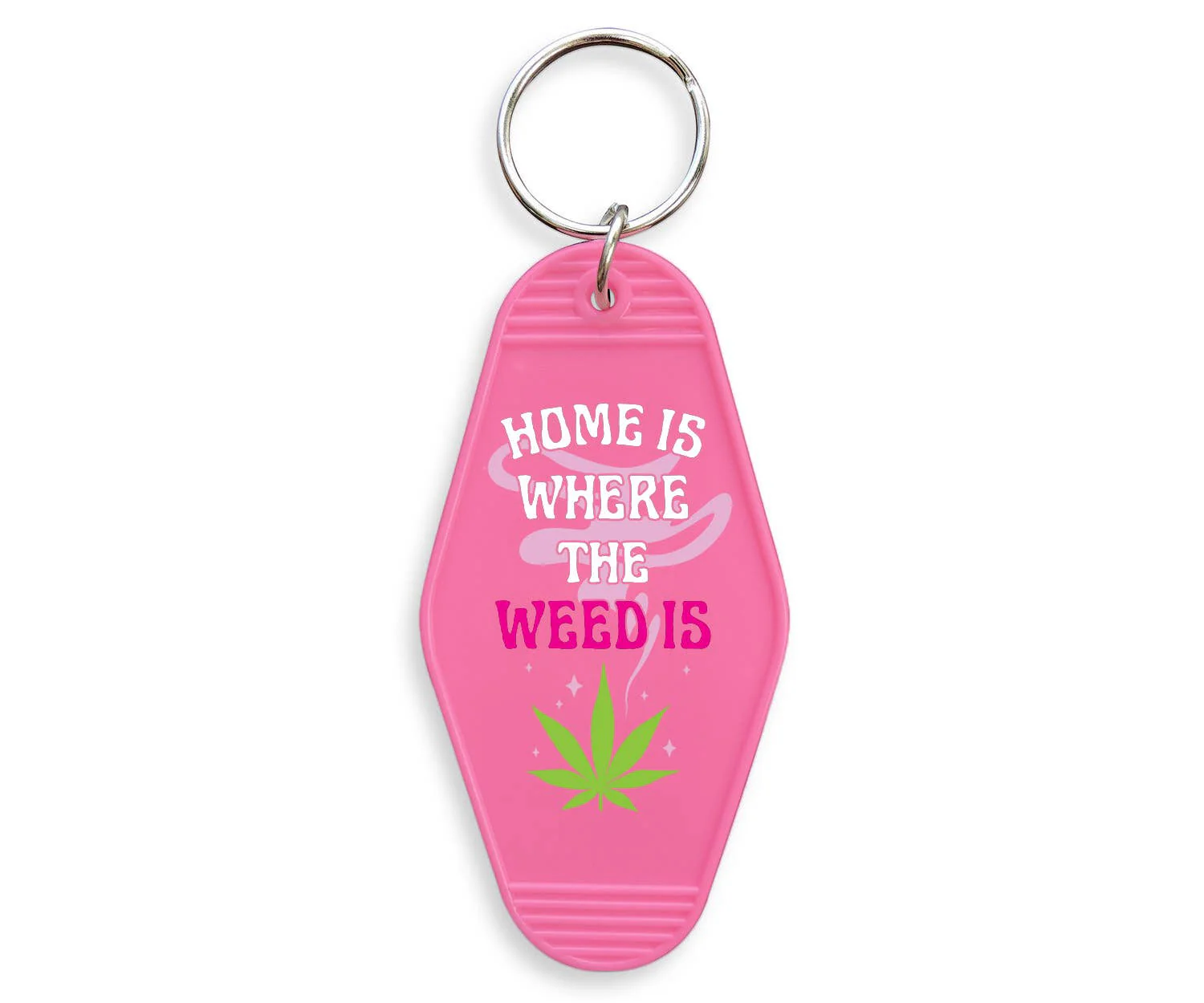 Where The Weed Is Motel Keychain