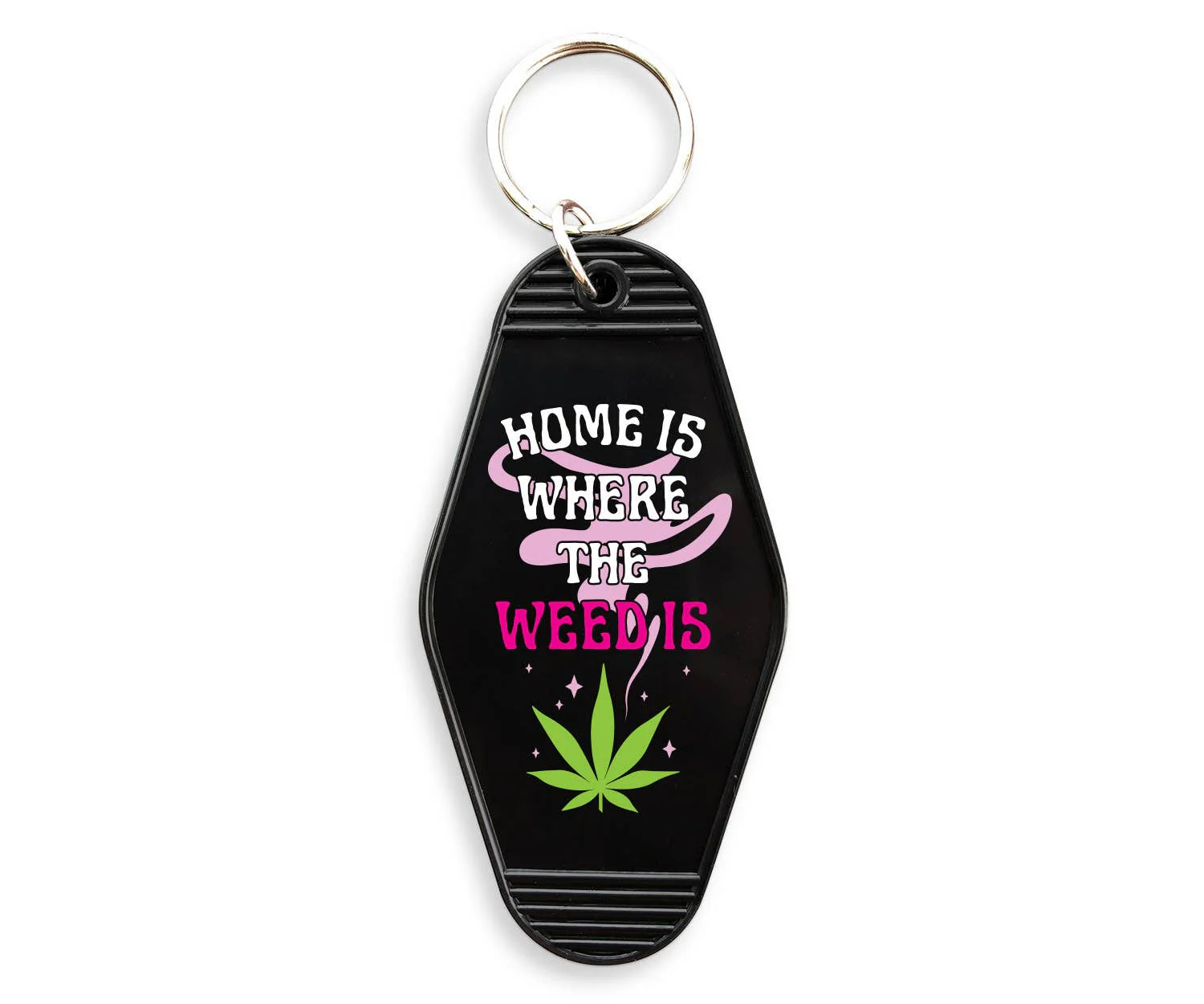 Where The Weed Is Motel Keychain