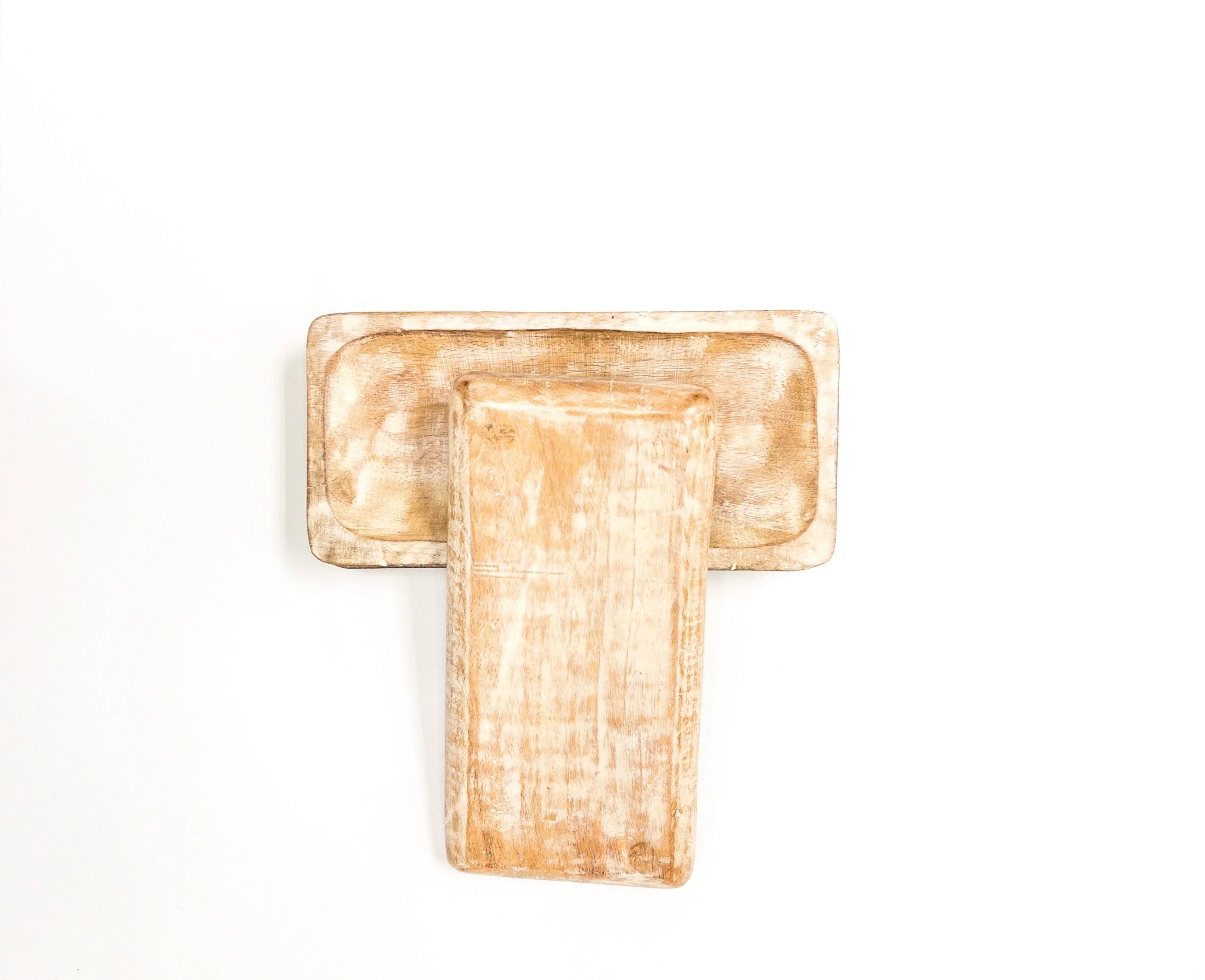 White Wash Mango Wood Rectangle Tray - Image 3