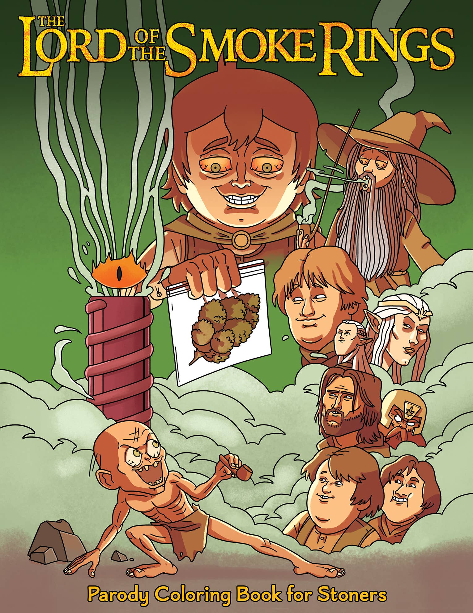 Wood Rocket Products - Lord of the Smoke Rings Stoner Parody Coloring Book, CB-040