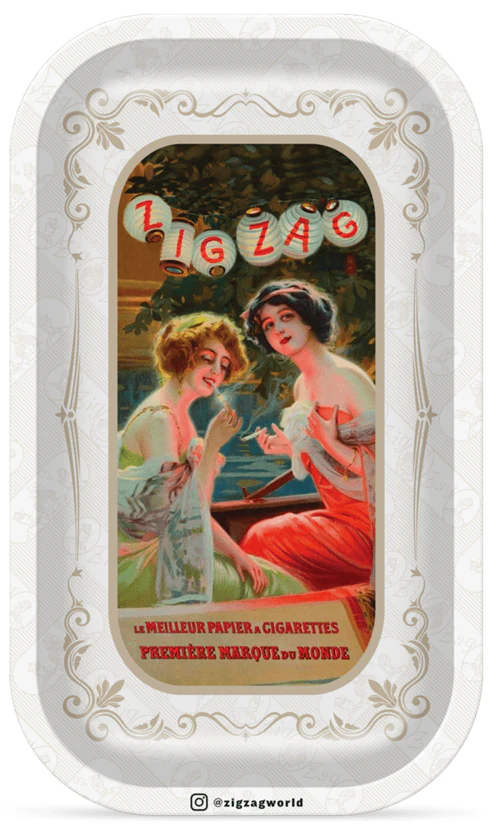 Zig-Zag Small Vintage Lanterns Rolling Tray